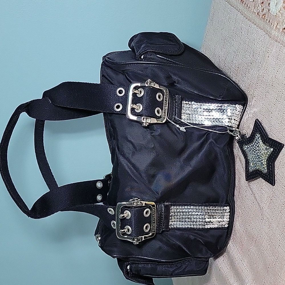 Franco Sarto Black Vinyl Handbag